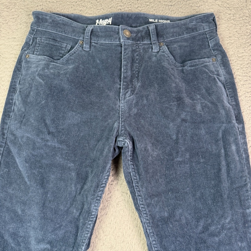 Mugsy Corduroy Pants Mens 33x29 Blue Mile Highs Straight Leg Stretch Casual